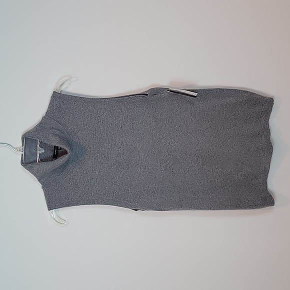 BCBGMaxAzria Ash Grey Wool Blend Sleeveless Turtleneck Women Size XL Top - Picture 1 of 7